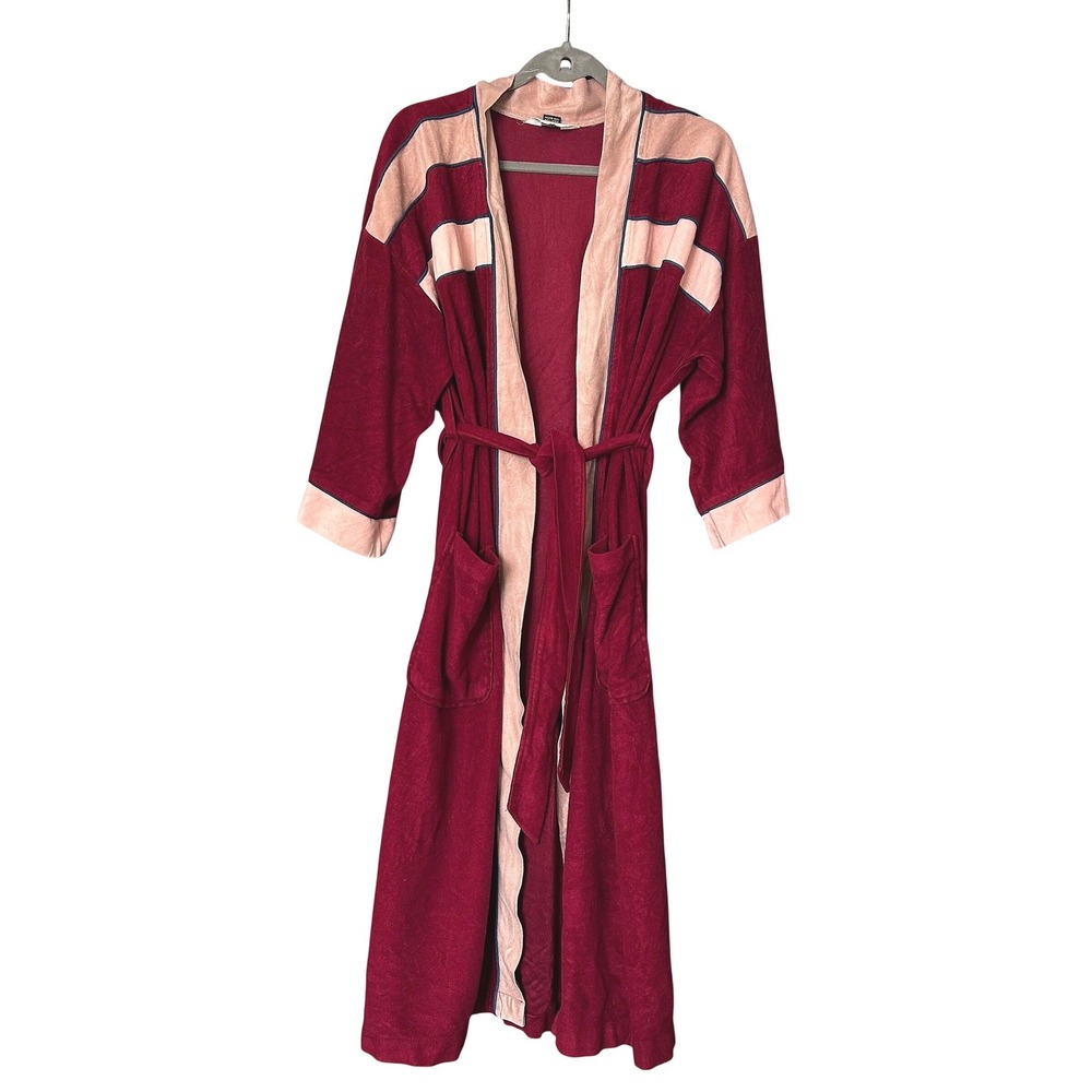 Vtg Christian Dior Monsieur Velour Bath Smoking Robe 80s‎ One Size Luxury FLAWS